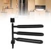 Towel Bar High Strength ABS Multi Arm Wall Mounted Towel Rack Holder with Hook for Bathroom Black