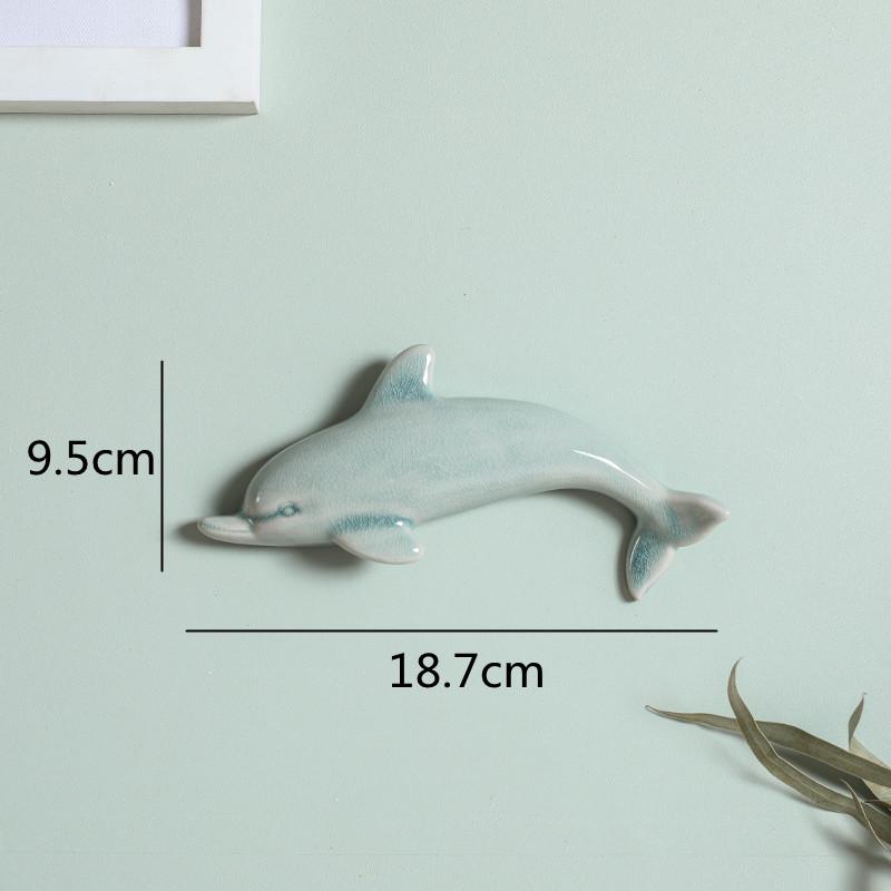 Wall Decoration Ceramic Suspension Dolphin Fish Color Ocean Background Wall Children's Room Decoration Accessories Baby Nursery