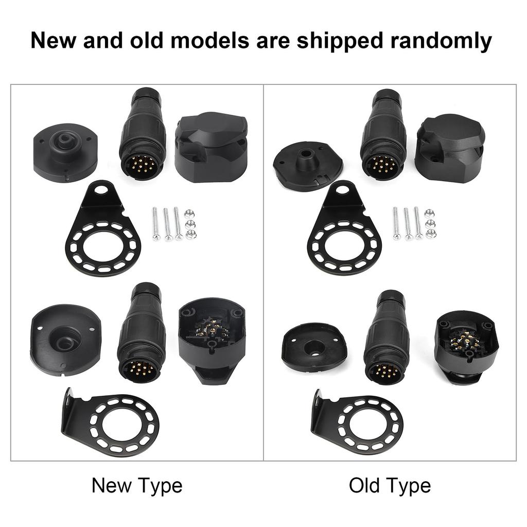 12V 13Pin Trailer Plug Socket Connector Adapter Bracket for Trailer Caravan Towing Towbar