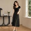 Elastic Waist Polka Dot Skirt Slim Fit Half-length Dress Elegant A-Line Skirt  Vacation