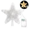 Festive Decor Ornaments Xmas Decoration LED Glowing Star Christmas Tree Top Ornaments Five-pointed Star Lamp Night Light