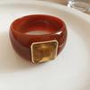 Europe American Style Irregular Wide Bracelet Smudging Retro Hand Ring Simple Acrylic Bangle  Gift