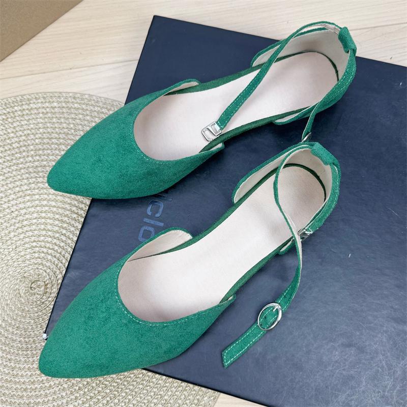 Fashion Flat Shoes for Women's Spring and Autumn Plus Size Pointed Sandals Women's 41-43 French Work Shoes Ladies Loafers Women