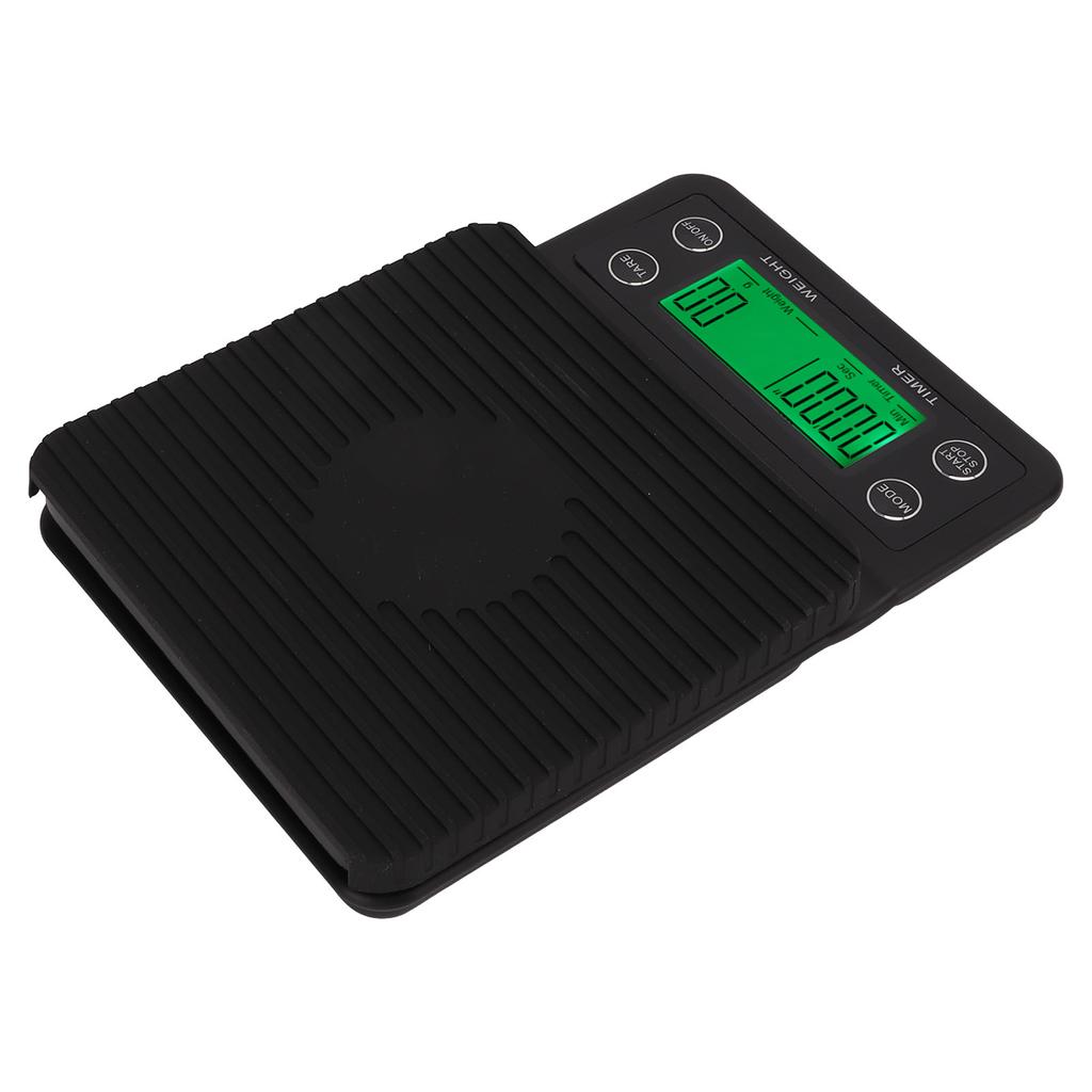 Coffee Scale Timing Multi Units 0.1g Accuracy Portable Electronic Scale with Insulation Pad for Kitchen Outdoor Black