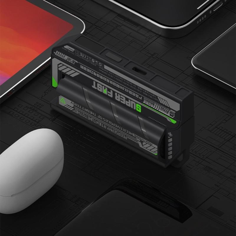Metal Battery Chargers Case 21700 Battery and PD22.5W Fast Charge Real Time Monitoring Mobile Power Box