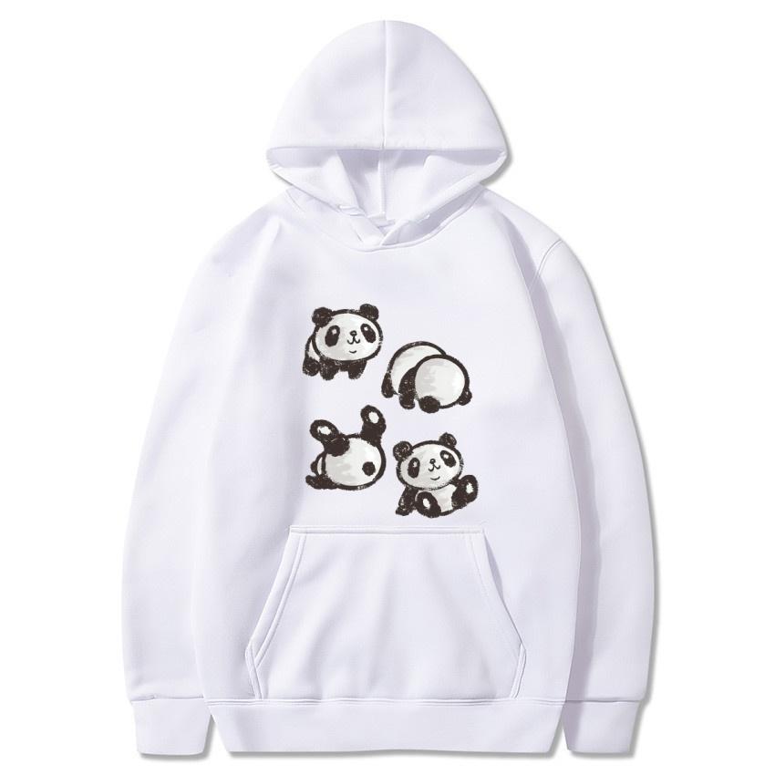 Autumn and Winter Chinese Panda Cartoon Printed Hoodie Classic Style College Style Men's and Women's Hoodies Daily Warm