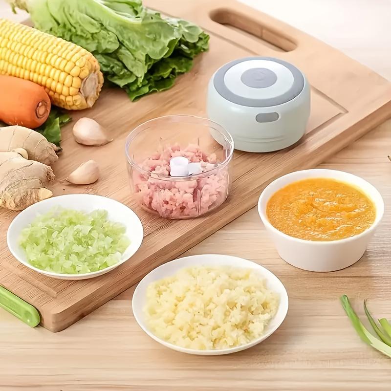 Electric Garlic Chopper Mini Food Processor USB Rechargeable Vegetable Cutter Ginger Onion Mincer Machine for Kitchen Baby Food