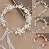 1pc Sweet Girl Pearl Hair Accessory Romantic Flower Wreath Children's Gift Girl Kawaii Jewelry Fashion Headband Hair Accessory
