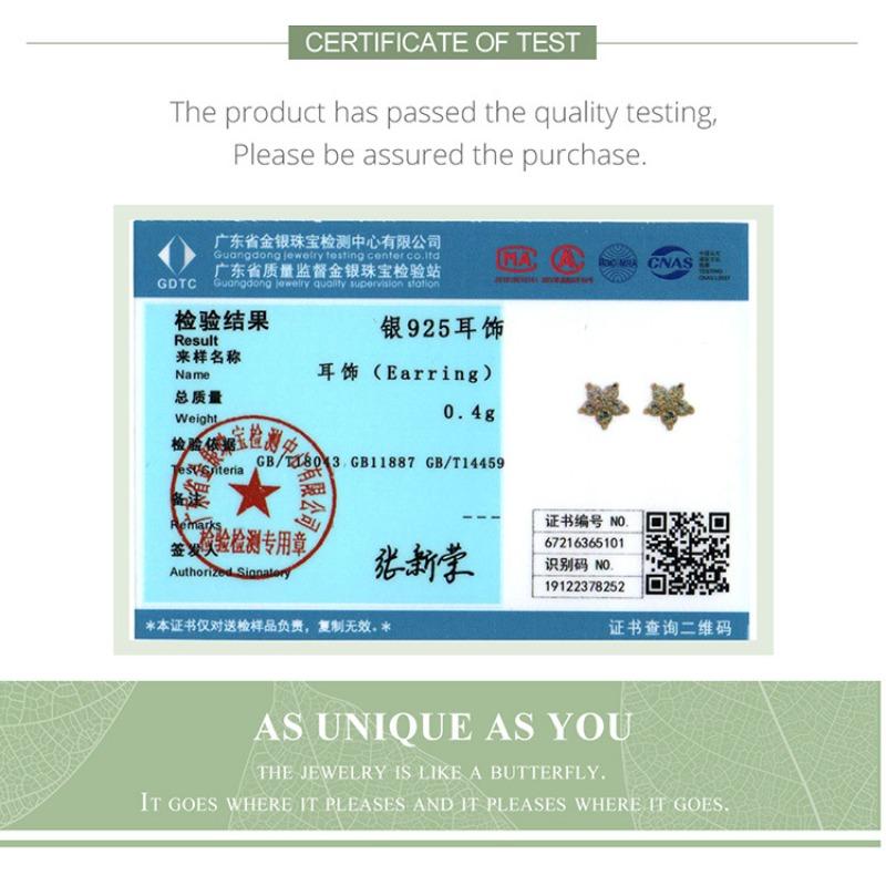 Simple Zircon S925 Sterling Silver Mini Flower Stud Earrings, Popular Electroplated Star Stud Earrings.