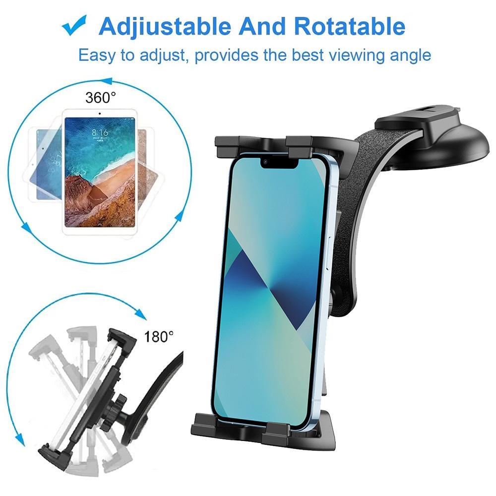 Universal Large Screen Car Phone & Tablet Holder with Suction Cup for Dashboard 