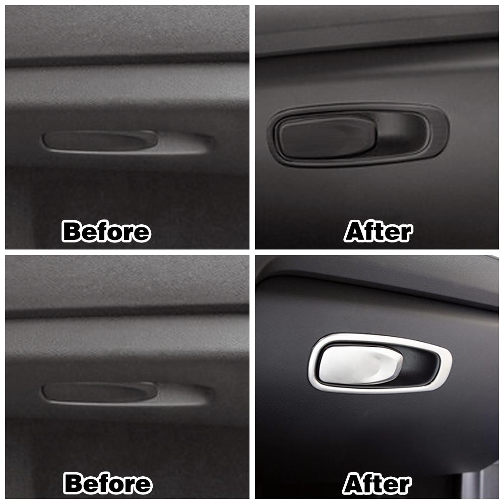 For Volvo XC60 2018 2019 2024 Glove Storage Box Adjust Switch Button Cover Trim Stainless Steel Interior Moulding Sticker
