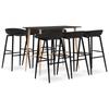 Day and Night - Day and Night High Table and Bar Stools 7 Pieces Black