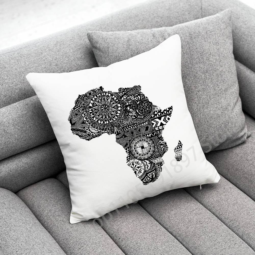 Africa Map ART Throw Pillow Case For 50x50cm 40x40cm 55x55cm 45x45cm 30x30cm Square Bedroom Pillowcase Cover