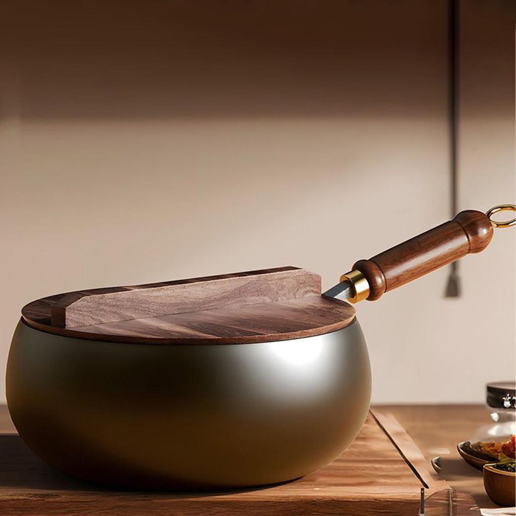 Tigaie de uz casnic Forjată manual Îngroșată Neacoperită Tigaie antiaderentă pentru Hotel Acasă Camping Restaurant Aragaz Ustensile de gătit