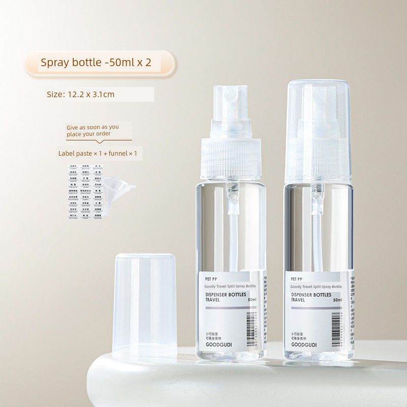 

Goood Portable Toner and Lotion Alcohol Cleansing Oil Storage Bottle Ordinary Transparent Spray Bottle 2 Pack 50ml
