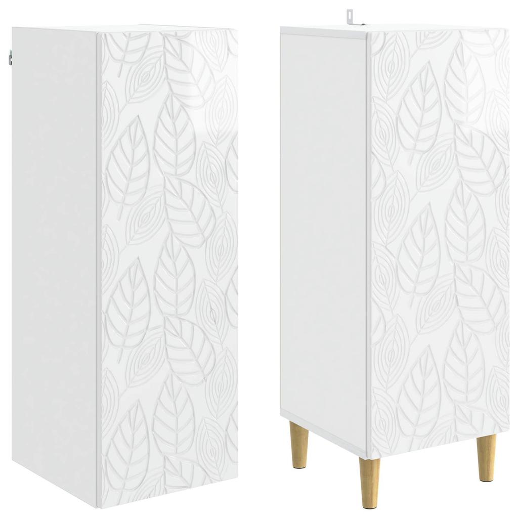Cabinet Set 2 Pcs High Gloss White Wood Based Panel