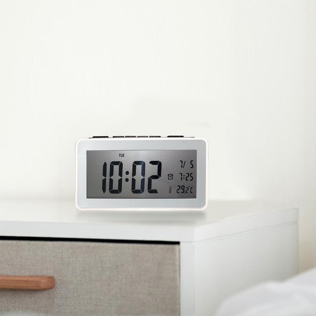 Digital Clock Bedside Clocks Snooze Table Decoration Easy Desk 12/24H