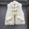 Internet celebrity Matsuma Bright Moon Fox Hair Car Stripe Vest Fashion Skinny Short Fur Vest Mao Mao Jacket Women