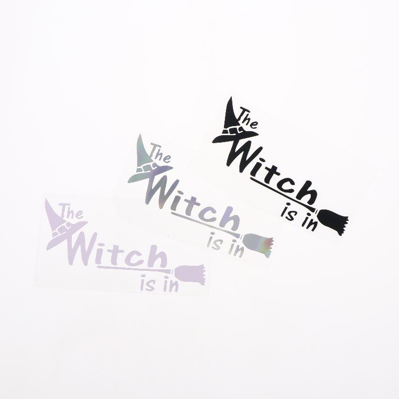 Car Sticker "The Witch Is In" Creative Letter Decal Waterproof Universal Fit for Auto Truck Motorcycle Rear Windshield
