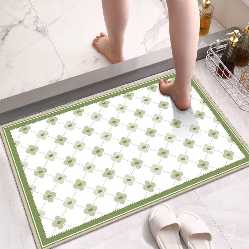 Toilet Diatom Mud Quick-Drying Floor Mat Bathroom Door Mat Household Toilet Door Carpet Cushion Non-Slip Foot Mat