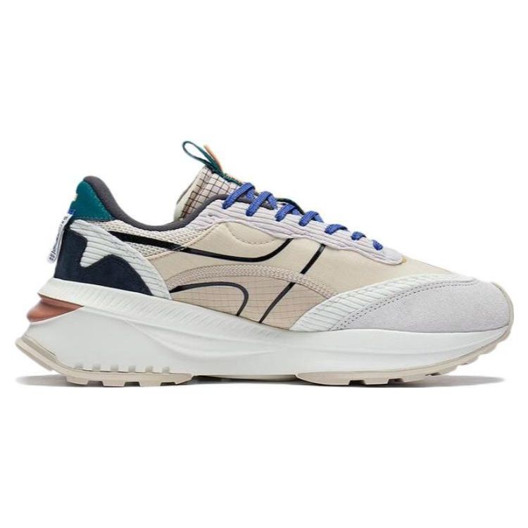 Li Ning Fang Yuan Evo Reflective Height Increasing Shock Absorbing Wear Resistant Non Slip Low Top Retro Running Shoes Men Running Shoes AGCS163-2
