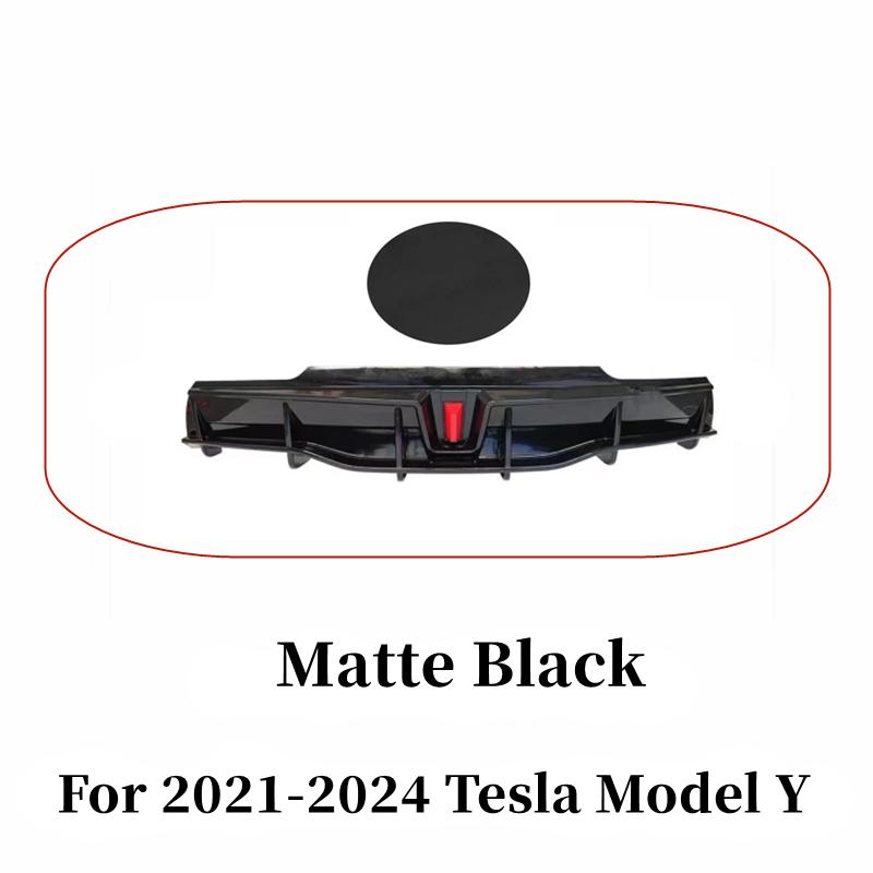 For Tesla Model Y 2019-2024 Car Rear Bumper Diffuser Splitter Lip Chin Spoiler Black Carbon Exterior Accessories Tuning Part