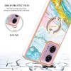 For Motorola Moto E14 4G/G04 4G/G04s 4G/G24 4G Case with Ring Kickstand Marble Pattern Electroplating TPU Back Cover