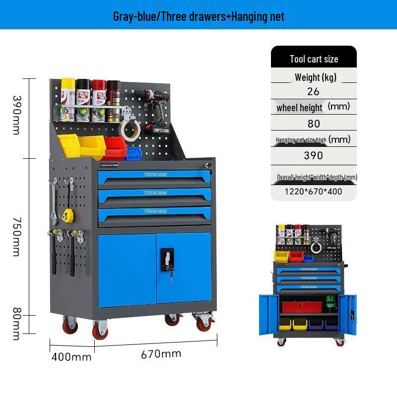 Mobile Tool Cart and Workbench for Auto Repair and Maintenance