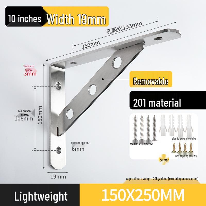 Stainless Steel Right Angle Wall Shelf Bracket Support