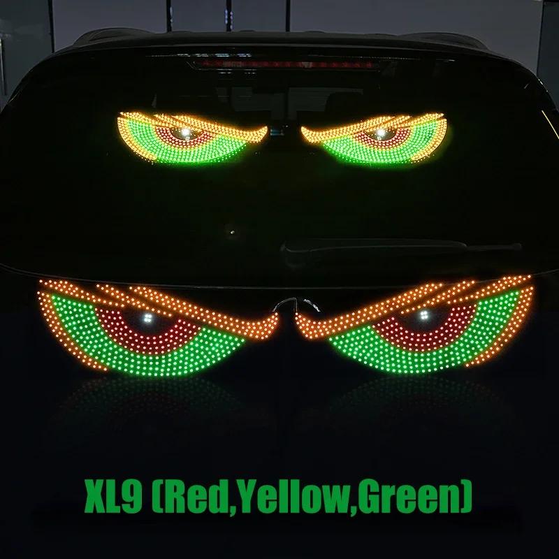 

LED Devil Eyes Light Vehicle Signal Lights Warning 11 Modes Strobe Light USB Plug-in Matrix Panel Decorations for Car Windshield