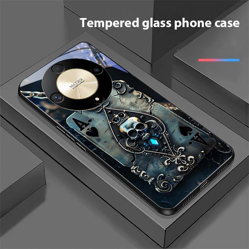 Skeleton Pendant For Honor Magic 6 50 70 90 Lite X7b 200 Pro Nova 10 Nova 5T X6 P30 Pura 70 Ultra Tempered Glass Phone Case