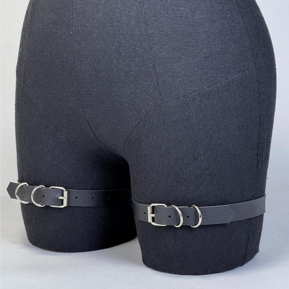 2Pcs Thigh Strap Ring Pu Leather Gothic Adjustable Leg Ring Thigh Harness Punk Rock Leg Garter Belt Clothing Accessory