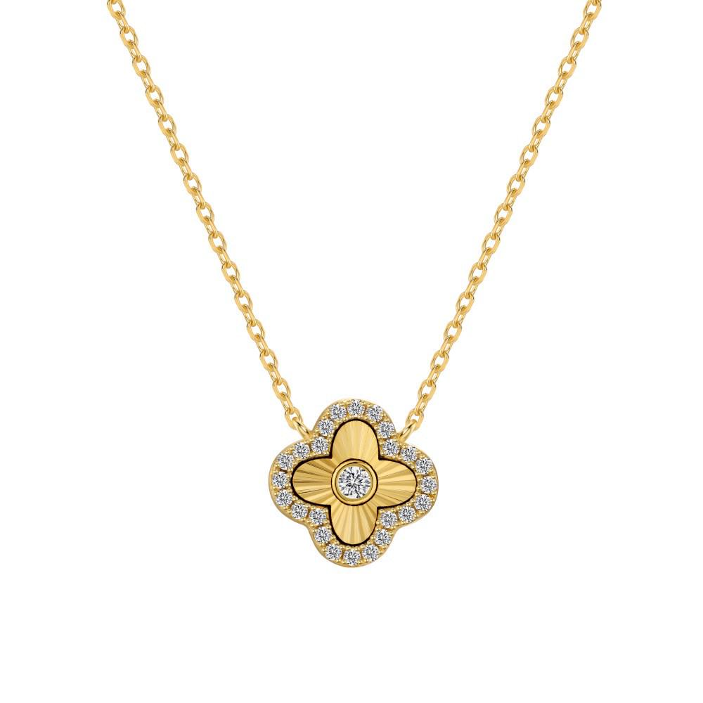 S925 Sterling Silver Four-Leaf Clover Jewelry Set: Sparkling Ring, Bracelet, Earrings, and Necklace for Women