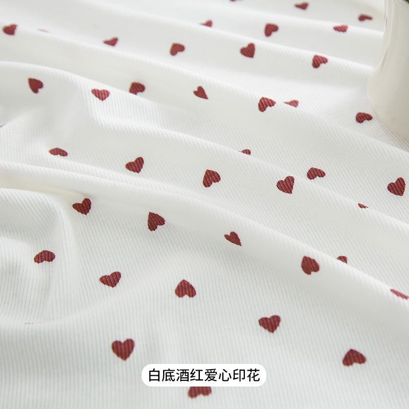Summer Fashion Stretchy Dot Rib Printed Cotton Sewing Knit Fabric By Half Yards Dress,T-shirt Jersey Material  sewing tela