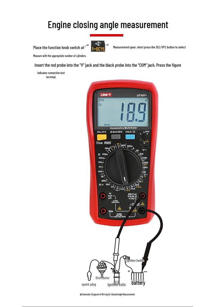 UNI-T UT105+ High Precision Digital Automotive Multimeter for Electrician and Auto Repair
