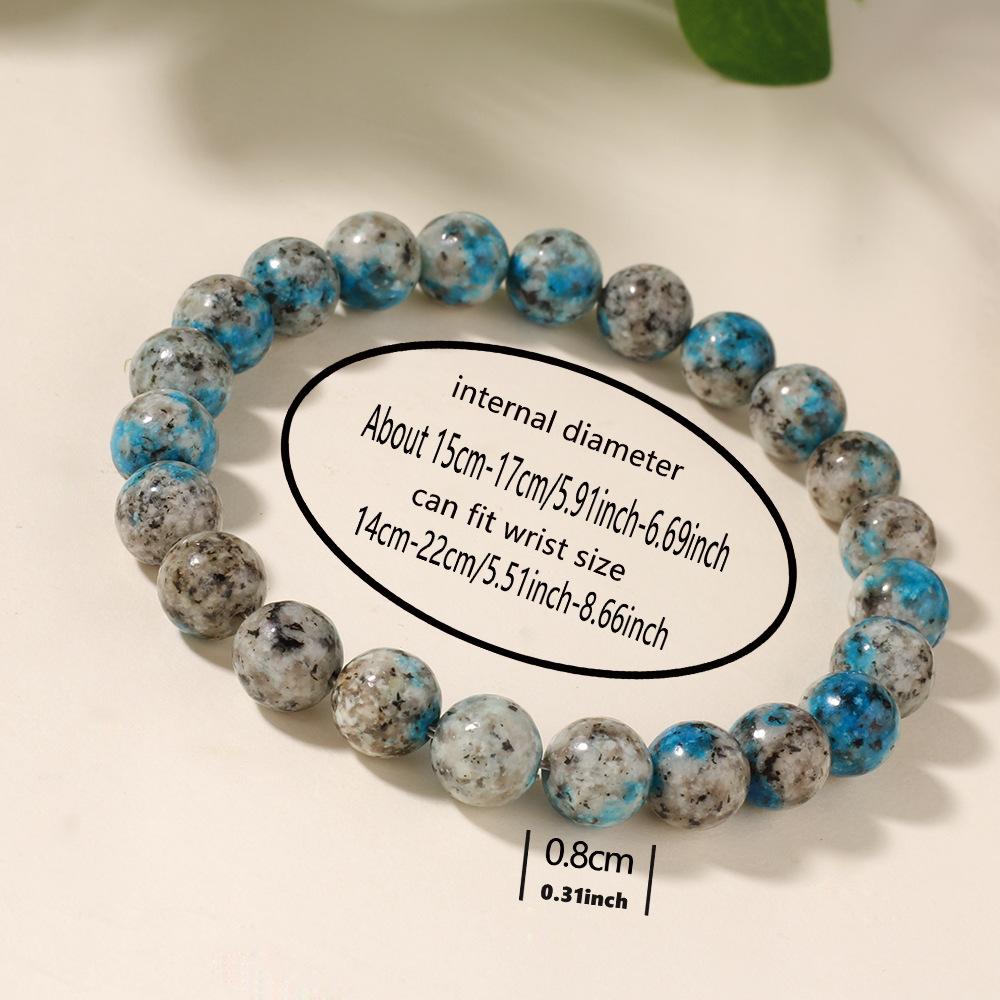 Festive Gifts K2 Blue Jasper Beaded Bracelet Natural Fashion Jewelry For Men And Women Daily Wear Simple Versatile Accessory