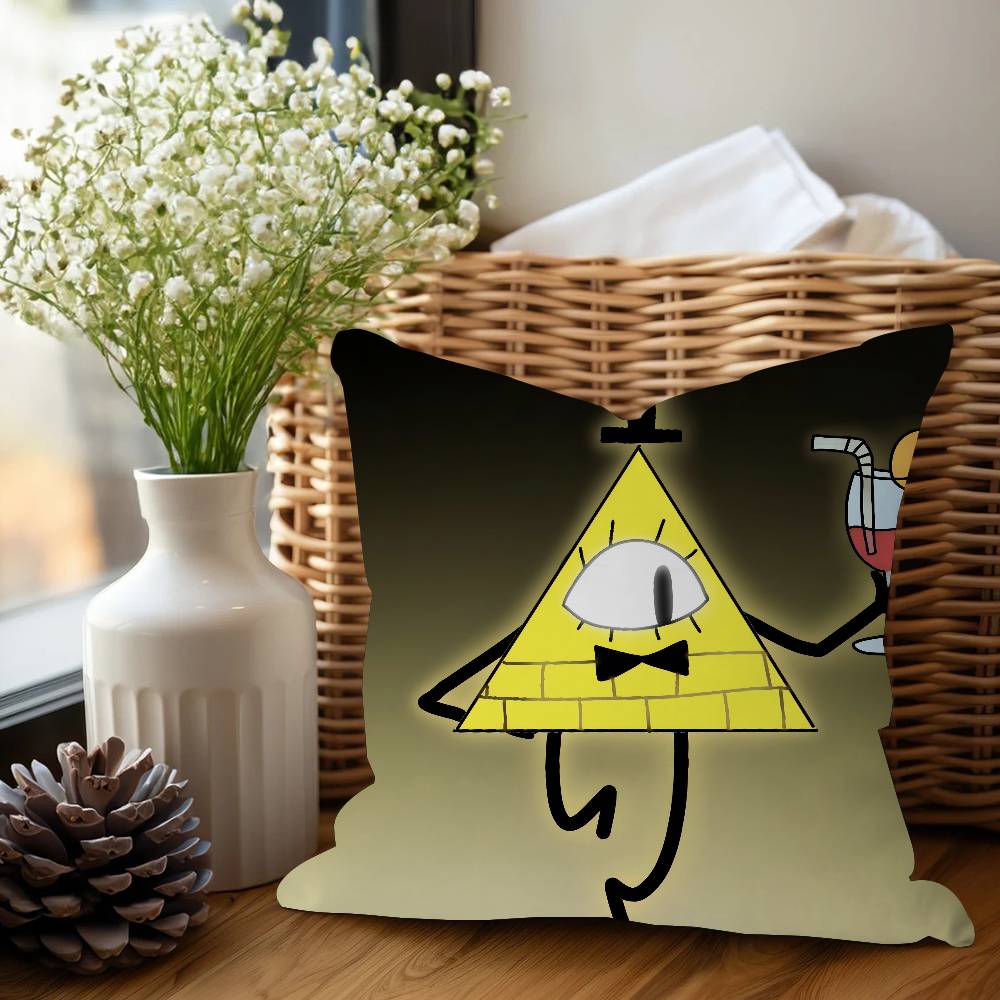 Cartoon B-Bill Cipher Cushion Cover Car Throw Pillow Case For Sofa Car Christmas Gift 40x40cm 45x45cm