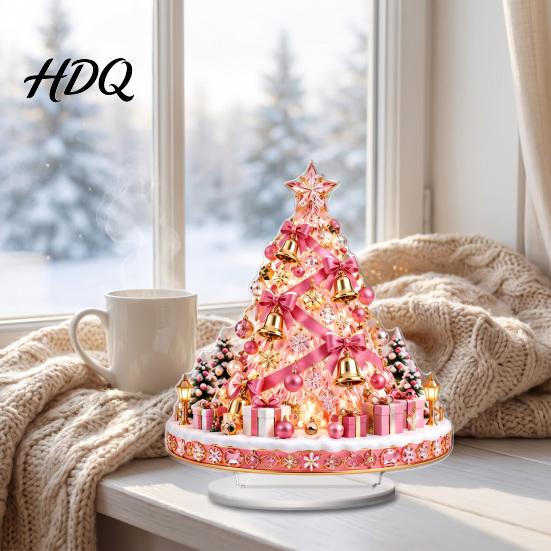 Bedroom Christmas Supplies 2D Acrylic Table Sign Carousels/Ferris Wheel/Tree Desktop Ornament Tree DIY Decor Holiday Decorative Plaque for