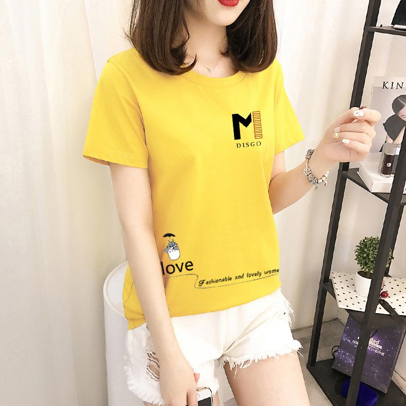 GMXIA Short Sleeve T-shirt Women Loose Ins Women's Crewneck Base Shirt