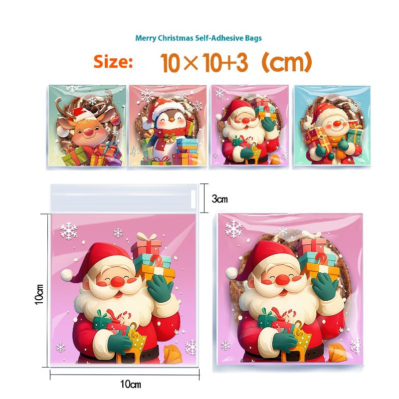 50/100 ks Vánoční dárkové tašky Vánoční dekorace pro domov 2026 Vánoční dárky Rok Santa Claus Sněhulák Balicí tašky