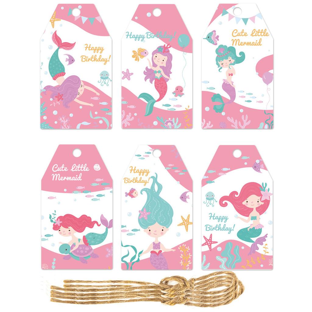 Theme Gift Mermaid Tag Series Creative Paper Tags For Event Room Decoration