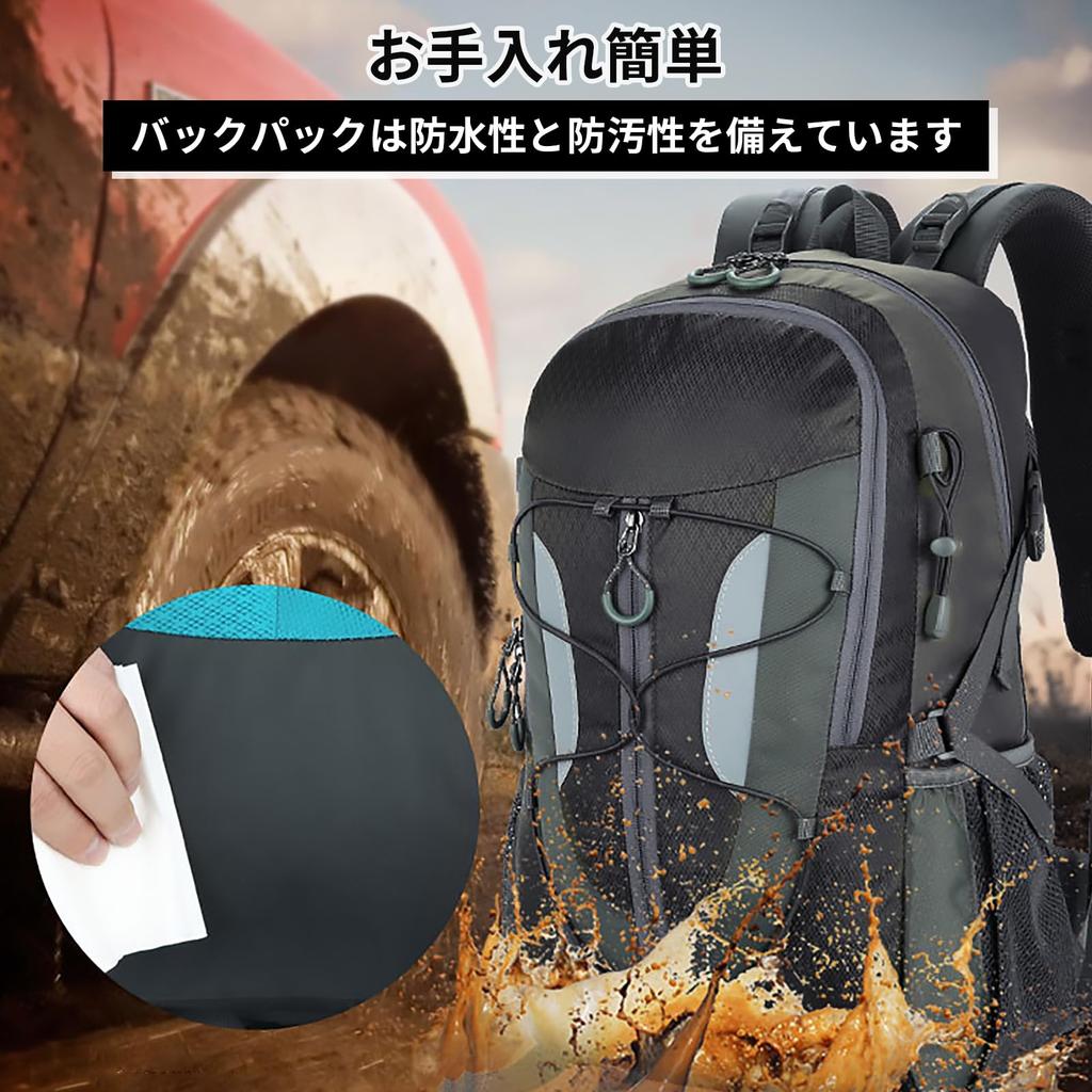 Hiking Foldable Waterproof Nylon Abrasion Large Double Ergonomic Multiple For Outdoor Black [Vixplorn] Backpack, Backpack, Fabric, Resistant,