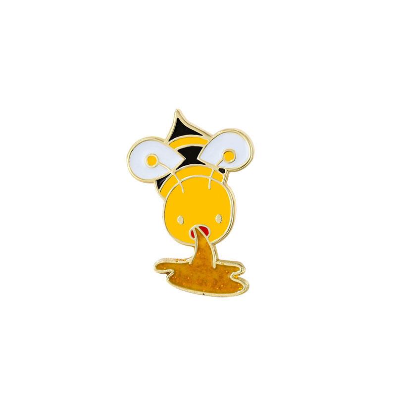 

Way Bees Spit Honey Design Enamel Brooches Proud To Bee Golden Pins Insect Badge