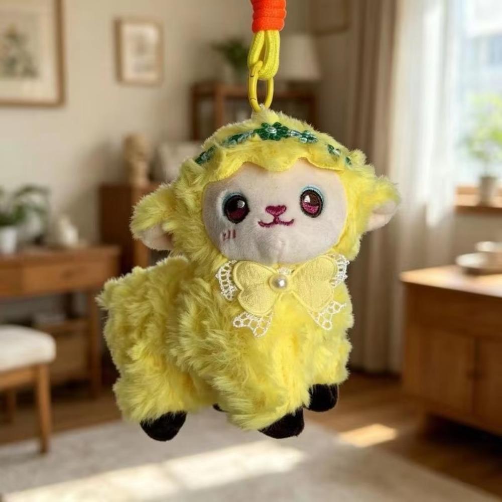 Soft Fluffy Lamb Backpack Decoration Cute Sheep Bag Pendant Plush Lamb Keychain  Lamb New Year