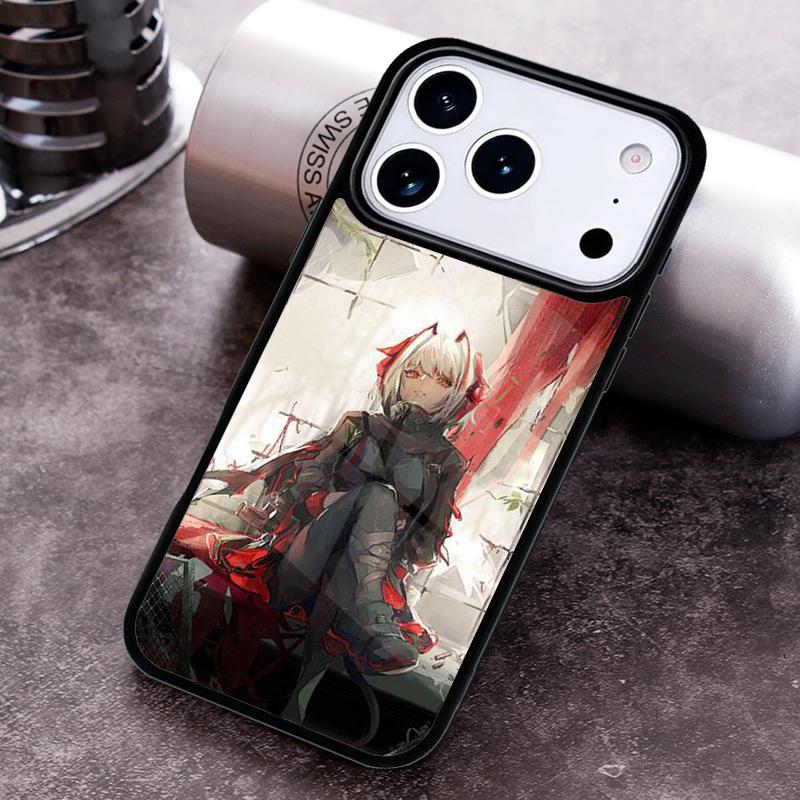 W Arknights Girl Phone Case For iPhone 17,16e,15,14,13,12,11,Mini,Pro,MAX soft Silicone Cover