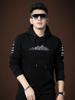 European-Style Men's Hooded Sweatshirt with Trendy Lettering and Gold Stamping, Casual Pullover Jacket, New Autumn/Winter 2025 Men's Top