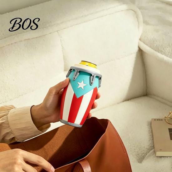 Portable Can Holder Conga Style Soda 3D Printed Classic Drum Shape Universal Flag Pattern 12Oz Standard Cola Beverage Beer Durable
