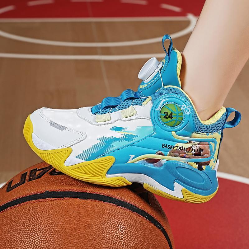 31-40 Dziecięce Duże Rozmiary Antypoślizgowe Odporne na Zużycie Modne Wysokie Buty do Koszykówki Trend Sportowy Buty Dziecięce