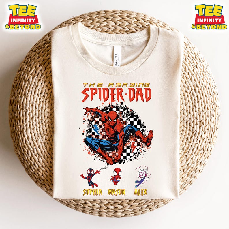 Custom The Amazing Spider - Dad Shirt, Disney Fathers Day Shirt, Spiderman Family Shirts, Personalized Spiderman Kid Name 110