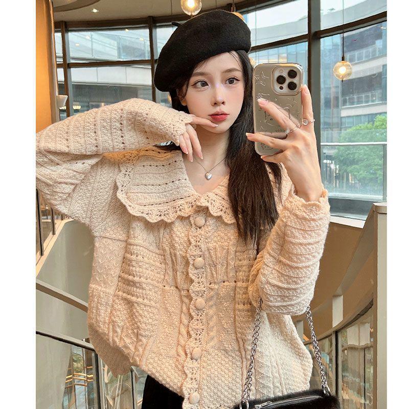 2024 French Doll Chic Knit Cardigan Sweater - Gentle Autumn/Winter Loose Fit